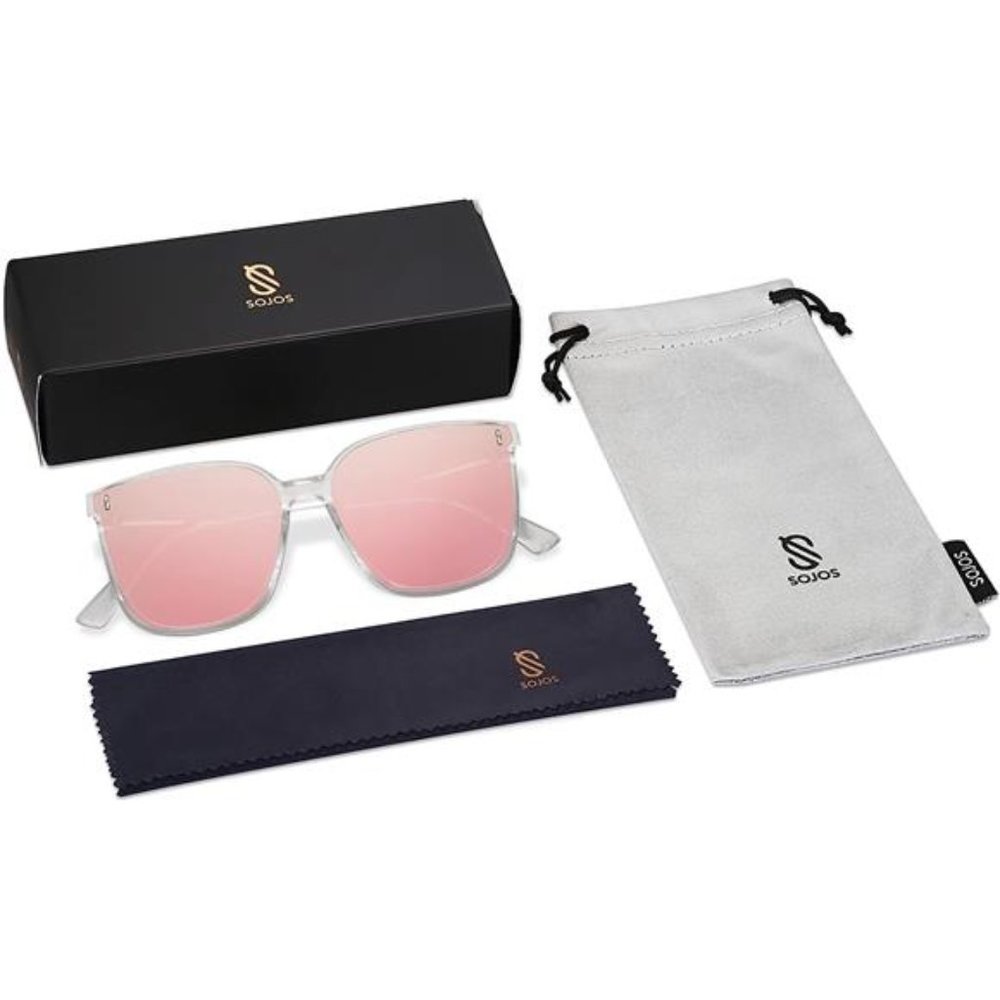 Pink Womens Summer Cute Trendy Oversized Sunglasses for Women and Men - Picture 6 of 6